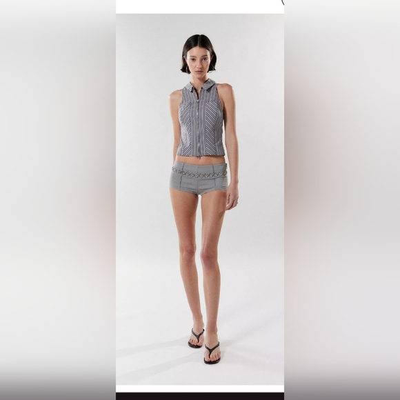 Silence + Noise UO Urban Outfitters Sabrina gray Micro Shorts size XXS brand new - Picture 2 of 11